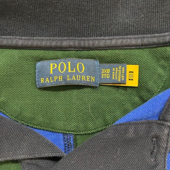 Polo Ralph Lauren 3XB Colorblock Polo Shirt – Big Pony Crest Patch Multi Color R - Picture 3 of 7